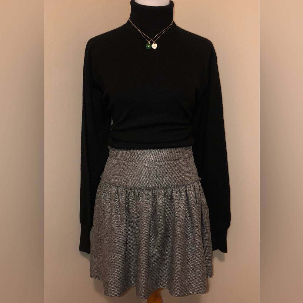 Adam Lippes Tweed Designed Mini Skirt,Size-4;Virgin Wool/Polyamide Blend,EUC